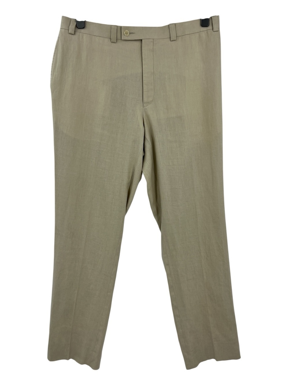 Calvin Klein Men's Cream Linen Dress Pants Slacks Flat Front Size 40 R